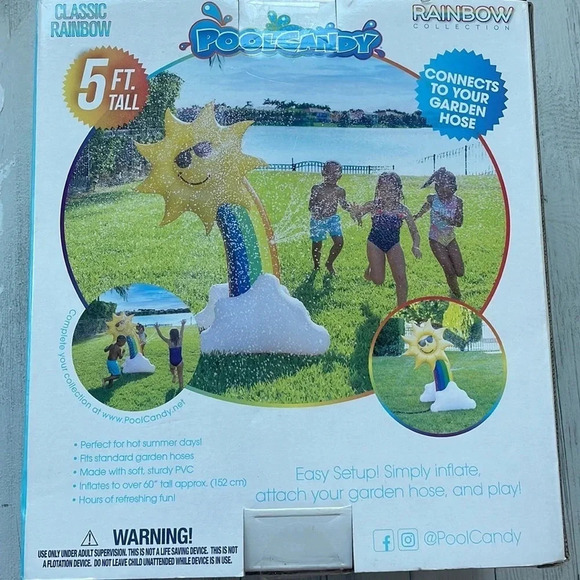NEW Pool Candy Rainbow Giant Sun Shower Sprinkler 5 FT Summer Yard Fun - Picture 4 of 4